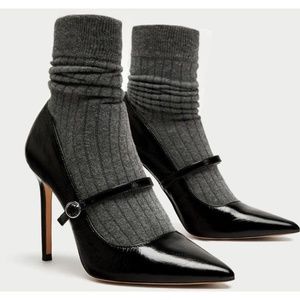 Zara Court Sock Stiletto Heel - size 39